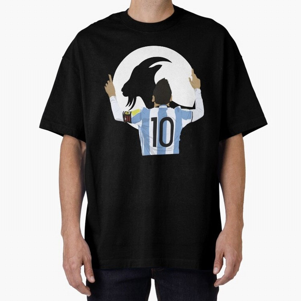 Lionel Messi Goat Oversized T-Shirt Back the Journey through FIFA World Cup 2026 USA Canada Mexico Capturing Mbappe and Neymar, Portugal Energy, Global Supporter Spirit, Legendary Goals, National Colors and Tournament Celebration; Ideal for