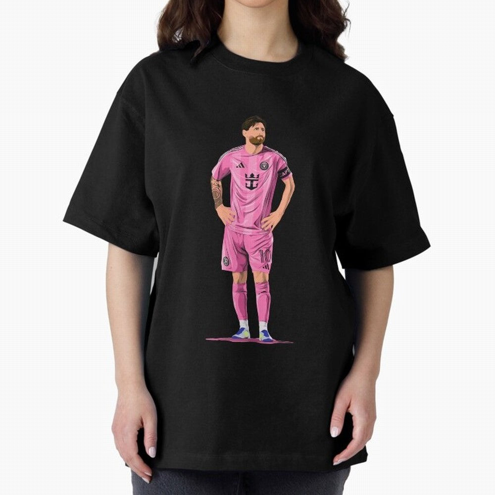 Lionel Messi Vector Oversized T-Shirt Stand Out with Spirit from the FIFA World Cup 2026 Journey through CR7 Highlights, Netherlands Pride, Football Festival Excitement, Trophy Ambitions, Country Rivalries and Star Player Buzz; Perfect for