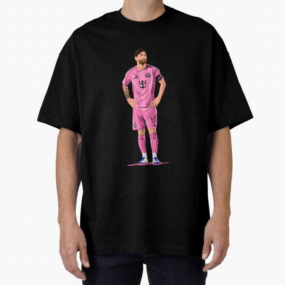 Lionel Messi Vector Oversized T-Shirt Stand Out with Spirit from the FIFA World Cup 2026 Journey through CR7 Highlights, Netherlands Pride, Football Festival Excitement, Trophy Ambitions, Country Rivalries and Star Player Buzz; Perfect for