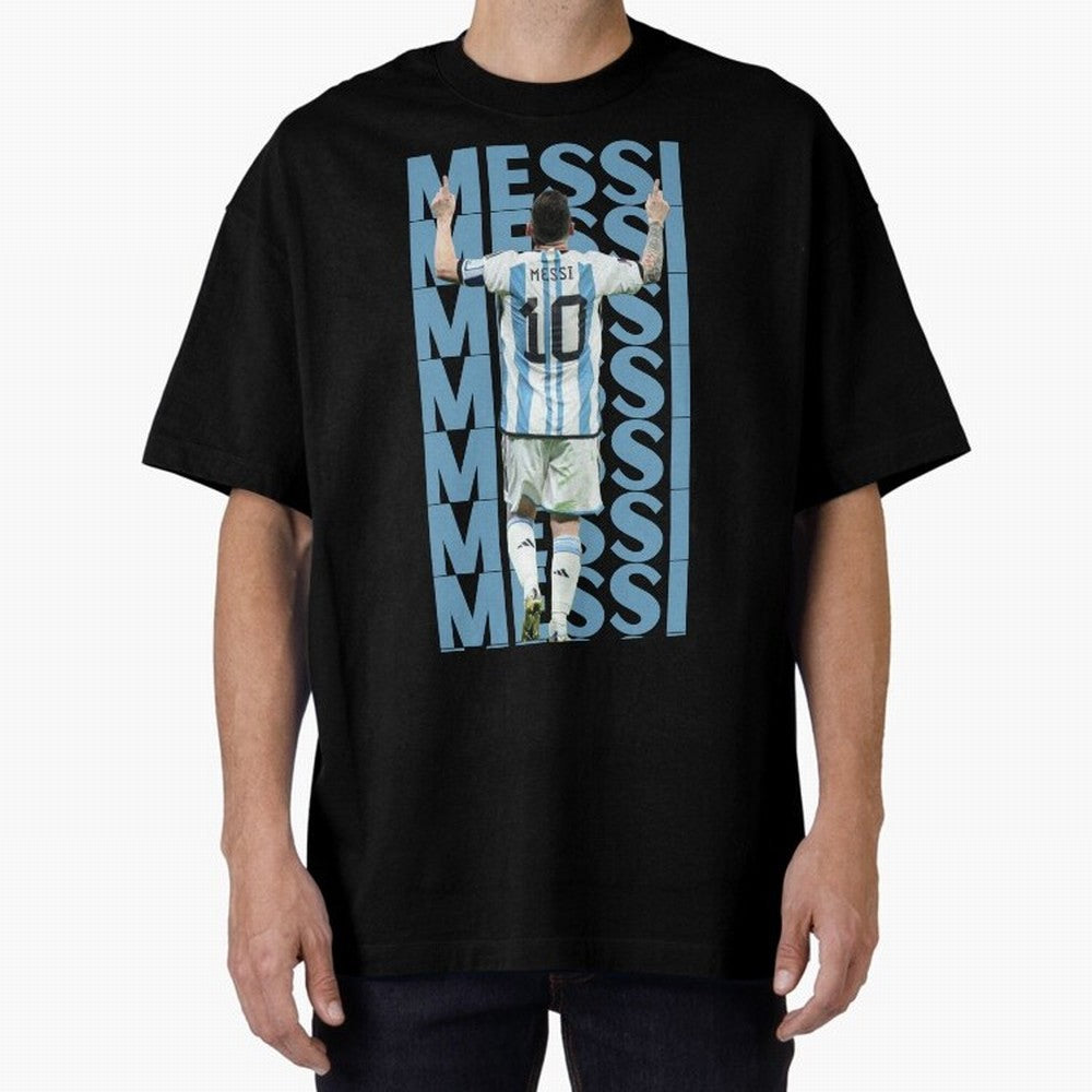 Lionel Messi | 10 | Argentina | Barcelona | Goat Oversized T-Shirt Cheer for Global Football Passion for FIFA World Cup 2026 USA Canada Mexico, Centered on Messi, Neymar and Mbappe, Brazil, Portugal and Argentina, Retro Football Energy, Iconic