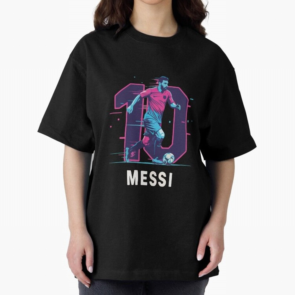 Messi 10 GOAT Oversized T-Shirt Fuel the Hype around FIFA World Cup 2026 Highlighting Neymar, Haaland and Cristiano Ronaldo, England Energy, Football Festival Excitement, Trophy Ambitions, Country Rivalries and Star Player Buzz; Ideal for Fans Who