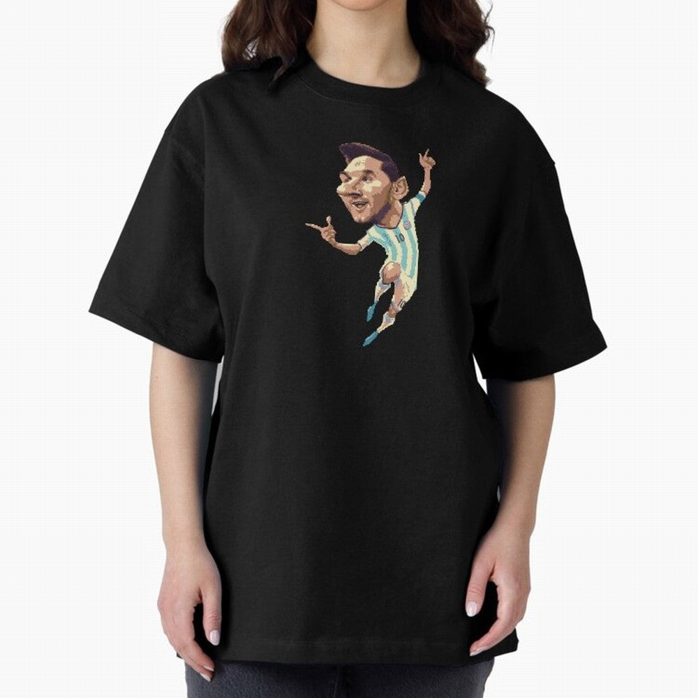 Lionel Messi Oversized T-Shirt Bring Champion Energy into FIFA World Cup 2026 Group Stage Spirit, Capturing France and Portugal, Messi, Neymar and Mbappe, Sports Nostalgia, International Competition, Famous Players and Unforgettable Victories;