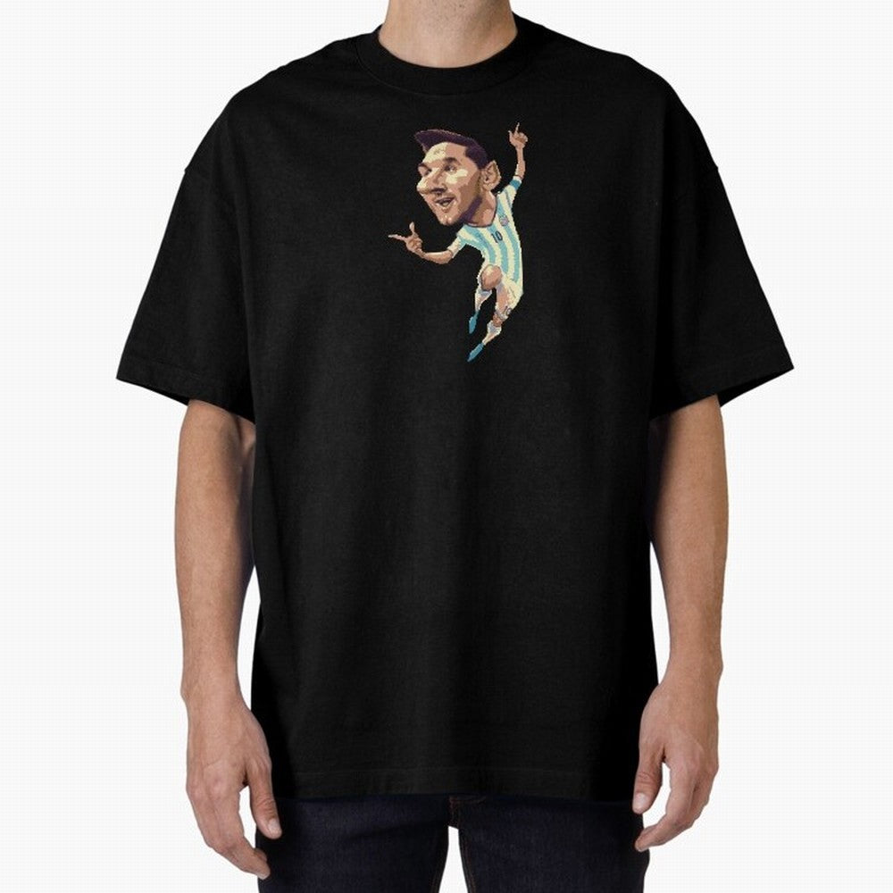 Lionel Messi Oversized T-Shirt Bring Champion Energy into FIFA World Cup 2026 Group Stage Spirit, Capturing France and Portugal, Messi, Neymar and Mbappe, Sports Nostalgia, International Competition, Famous Players and Unforgettable Victories;
