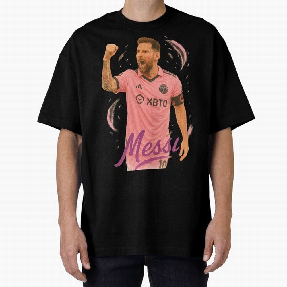 Argentina World Champs Messi Number Oversized T-Shirt Celebrate Global Passion for FIFA World Cup 2026 USA Canada Mexico Centered on Messi and Cristiano Ronaldo, Brazil Energy, Classic Soccer Heritage, Championship Pressure, Fan Loyalty and