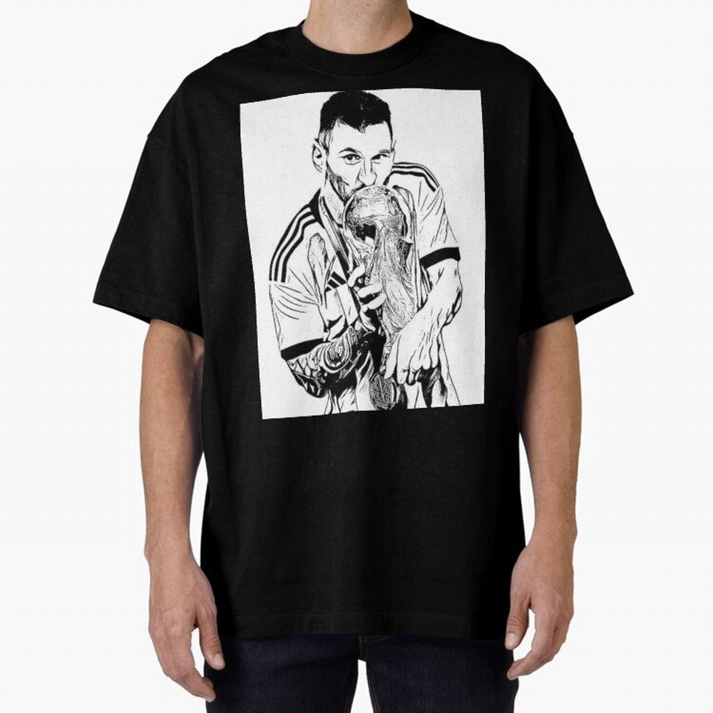 Lionel Messi white and black art Oversized T-Shirt Build FIFA World Cup 2026 Group Stage Spirit, Filled with England and Germany, Haaland, Stadium Memories, Football Loyalty, International Chants and Championship Tradition; Made for Die Hard