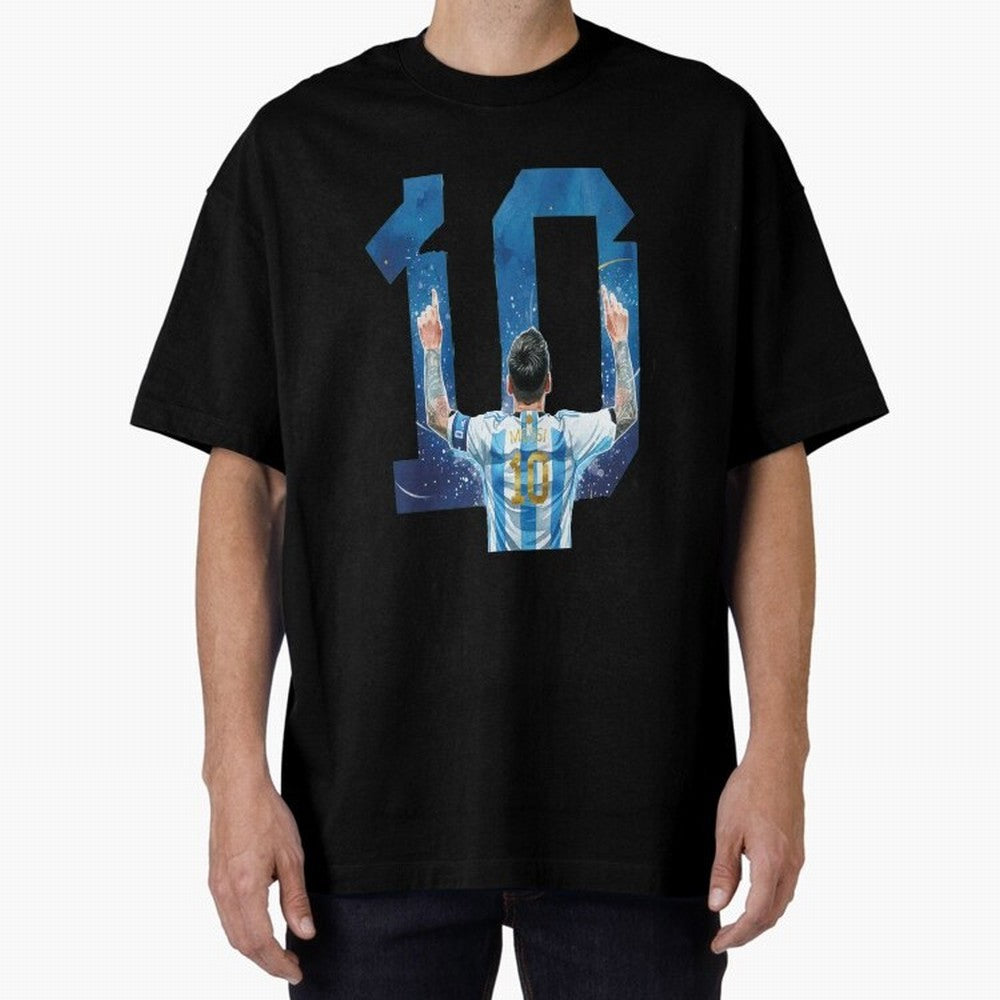 Messi 10 Argentina Oversized T-Shirt Bring Trophy Dreams to the FIFA World Cup 2026 USA Canada Mexico Journey through Haaland Highlights, Portugal Pride, Stadium Memories, Football Loyalty, International Chants and Championship Tradition; Built for