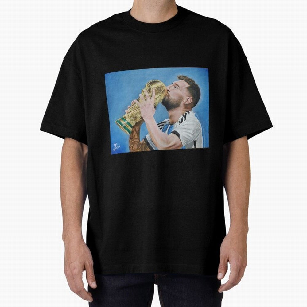 Lionel Messi Oversized T-Shirt Celebrate Golden Goal Energy in FIFA World Cup 2026 Group Stage Driven by Messi, Neymar and Mbappe, England, France and Netherlands Energy, Stadium Memories, Football Loyalty, International Chants and Championship