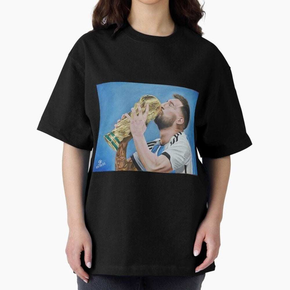 Lionel Messi Oversized T-Shirt Celebrate Golden Goal Energy in FIFA World Cup 2026 Group Stage Driven by Messi, Neymar and Mbappe, England, France and Netherlands Energy, Stadium Memories, Football Loyalty, International Chants and Championship