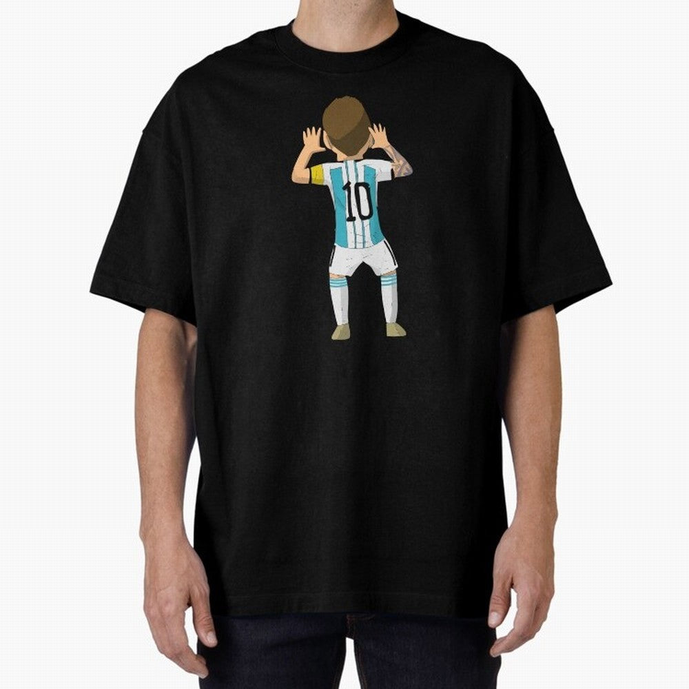 Cartoon Illustration Messi vs Netherlands World Cup Qatar 2022 Oversized T-Shirt Keep Football History Alive during FIFA World Cup 2026 USA Canada Mexico Spirit, with Spain and Netherlands, CR7, Tournament Hype, Historic Matchups, Family Viewing