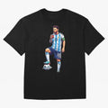 Messi in an illustrated style drinking mate ¨C The Goat Phone Case design Classic T-Shirt Honor the Football Icons of FIFA World Cup 2026 USA Canada Mexico Spirit, Featuring Spain, Haaland and Mbappe, Match Day Excitement, Supporter Culture, Golden