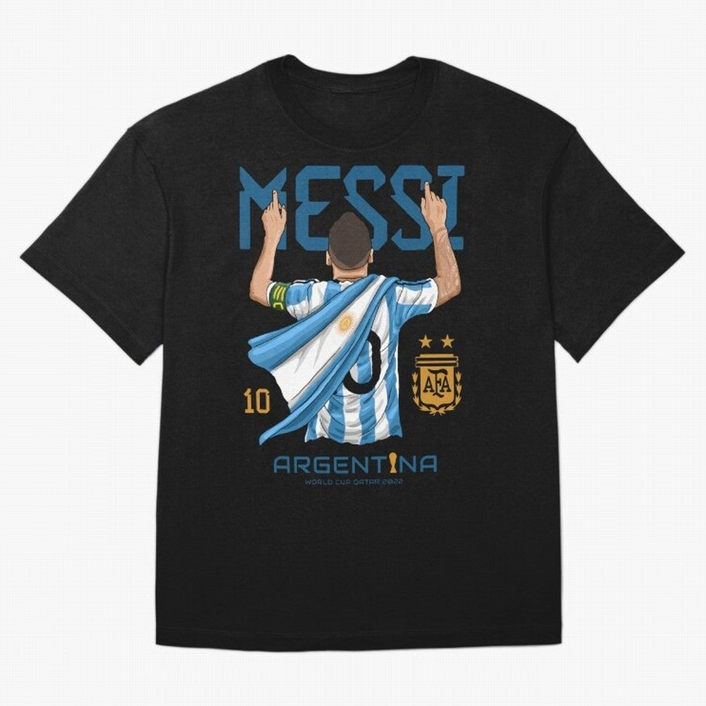The King Leo Messi Legend Oversized T-Shirt Follow the Road to FIFA World Cup 2026 USA Canada Mexico with Messi, Neymar and Mbappe, England and Germany Energy, Championship Spirit, Famous Goals, Roaring Crowds and International Football Unity;