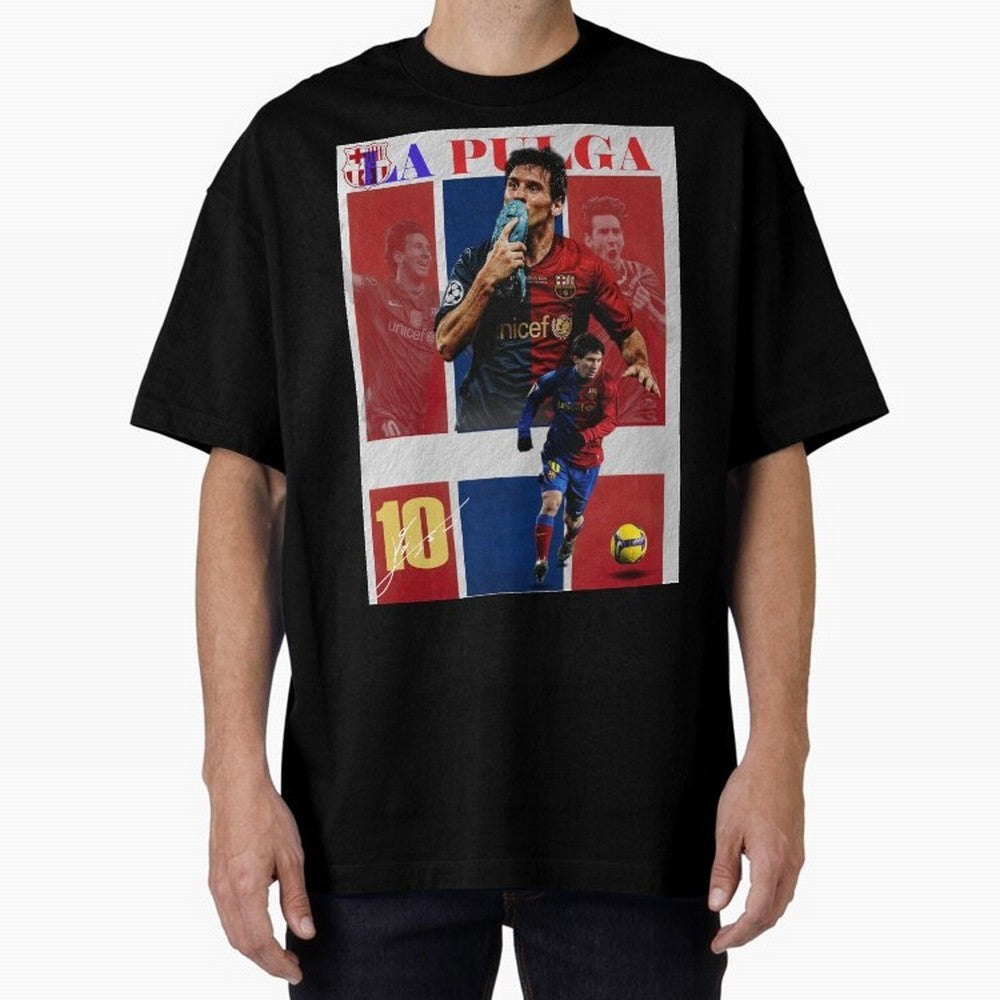 Lionel Messi 2009 UCL Barcelona Poster Oversized T-Shirt Discover FIFA World Cup 2026 USA Canada Mexico for Fans of Haaland and Mbappe and Argentina, Bringing Stadium Memories, Football Loyalty, International Chants and Championship Tradition;