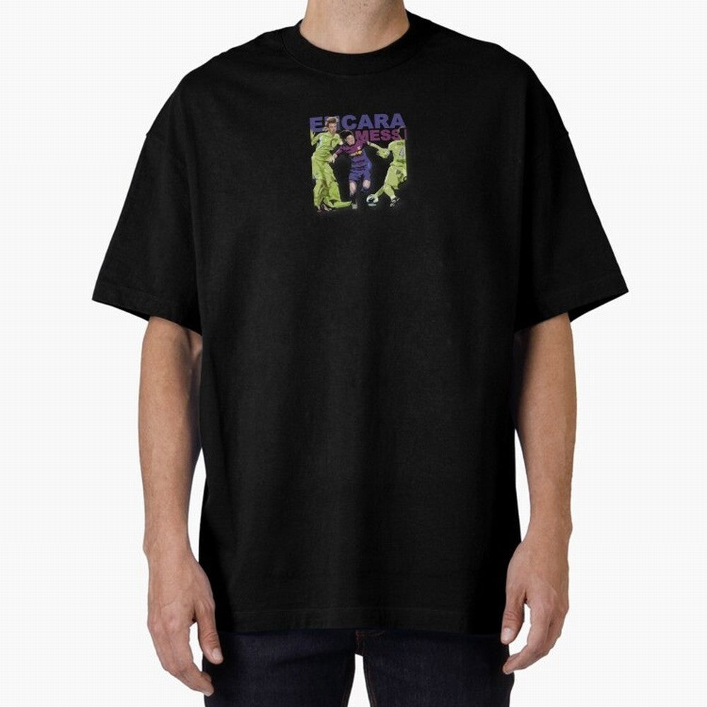 Barcelona 'Encara Messi' Design Oversized T-Shirt Support Your Favorite Stars during FIFA World Cup 2026 USA Canada Mexico for Fans of Mbappe and Neymar and Spain, Bringing Football History, Final Match Energy, Crowd Noise and Once in a Lifetime