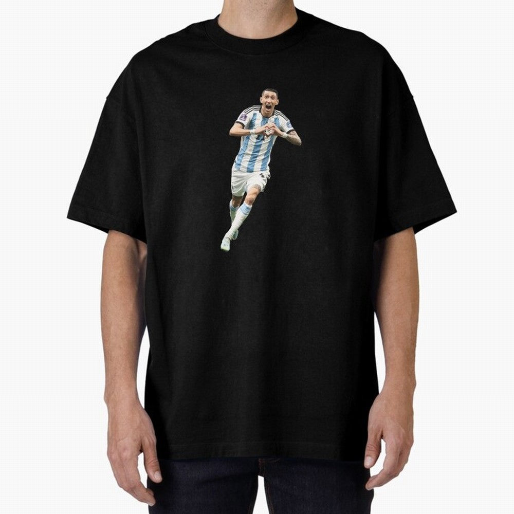 Angel Di Maria Oversized T-Shirt Experience FIFA World Cup 2026 Group Stage Centered on Cristiano Ronaldo, Brazil, Portugal and Argentina Energy, Match Day Excitement, Supporter Culture, Golden Goals and Global Football Passion; Ideal for Football