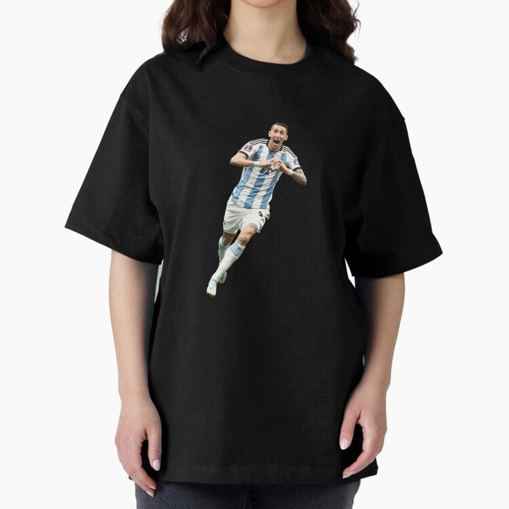 Angel Di Maria Oversized T-Shirt Experience FIFA World Cup 2026 Group Stage Centered on Cristiano Ronaldo, Brazil, Portugal and Argentina Energy, Match Day Excitement, Supporter Culture, Golden Goals and Global Football Passion; Ideal for Football