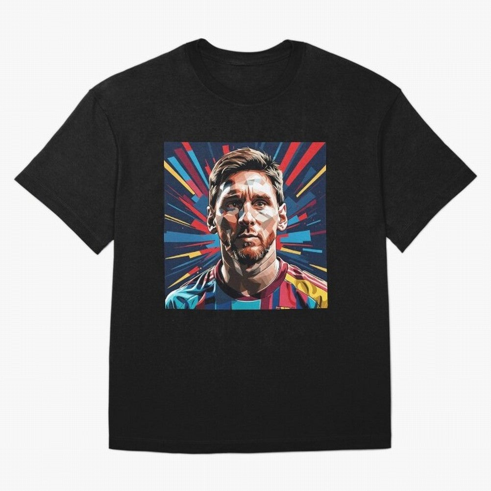 Lionel Messi Pop-Art Portrait Oversized T-Shirt Bring Bold Fan Energy to the FIFA World Cup 2026 Journey through Haaland Highlights, Spain and Netherlands Pride, Fan Favorite Moments, National Team Passion, Big Match Drama and Soccer History;