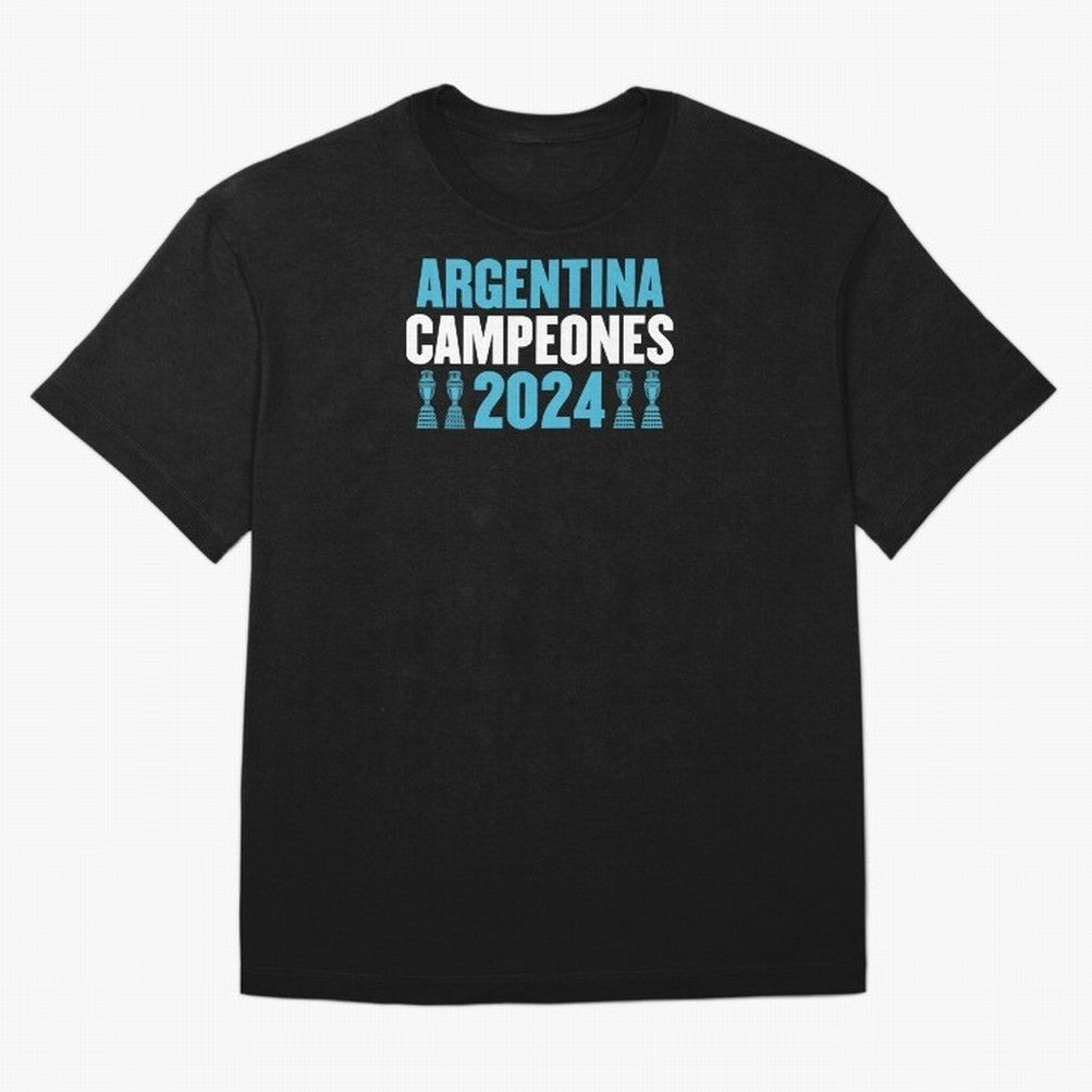 Argentina Campeones 2024 Oversized T-Shirt Make Memories around FIFA World Cup 2026 for Fans of Messi, Neymar and Mbappe and Argentina and Brazil, Bringing Football Passion, Legendary Performances, Festival Vibes and Supporter Community; Built for