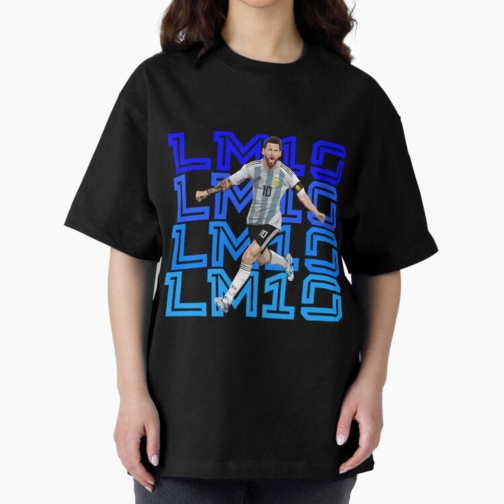 Lionel Messi 10 Oversized T-Shirt Experience the Global Stage of Match Day Hype around FIFA World Cup 2026, Neymar, Haaland and Cristiano Ronaldo, Spain and Netherlands, Global Supporter Spirit, Legendary Goals, National Colors and Tournament