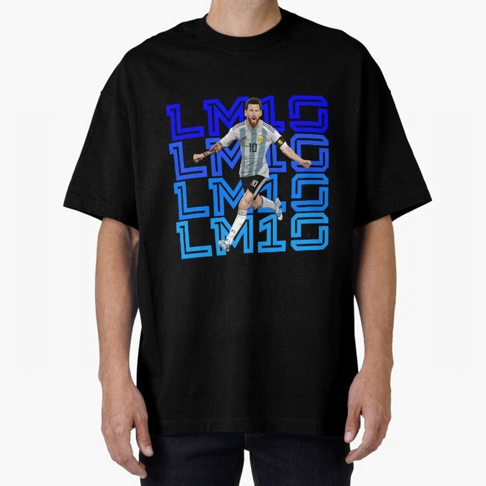 Lionel Messi 10 Oversized T-Shirt Experience the Global Stage of Match Day Hype around FIFA World Cup 2026, Neymar, Haaland and Cristiano Ronaldo, Spain and Netherlands, Global Supporter Spirit, Legendary Goals, National Colors and Tournament