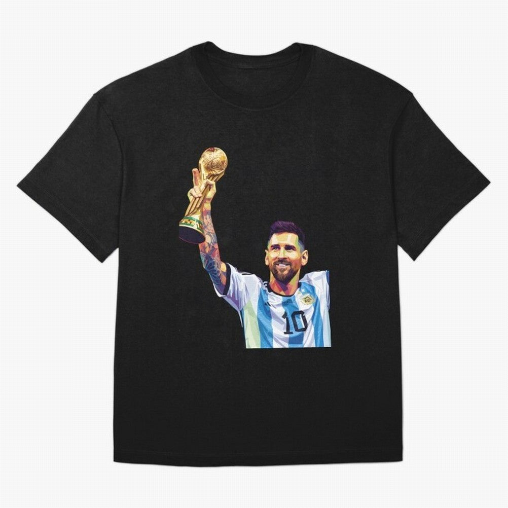 Messi wpap pop art Oversized T-Shirt Treasure Global Football Passion for FIFA World Cup 2026 USA Canada Mexico, Inspired by Mbappe, Argentina, Stadium Chants, National Pride, Trophy Dreams and Unforgettable Football Memories; Ideal for Football