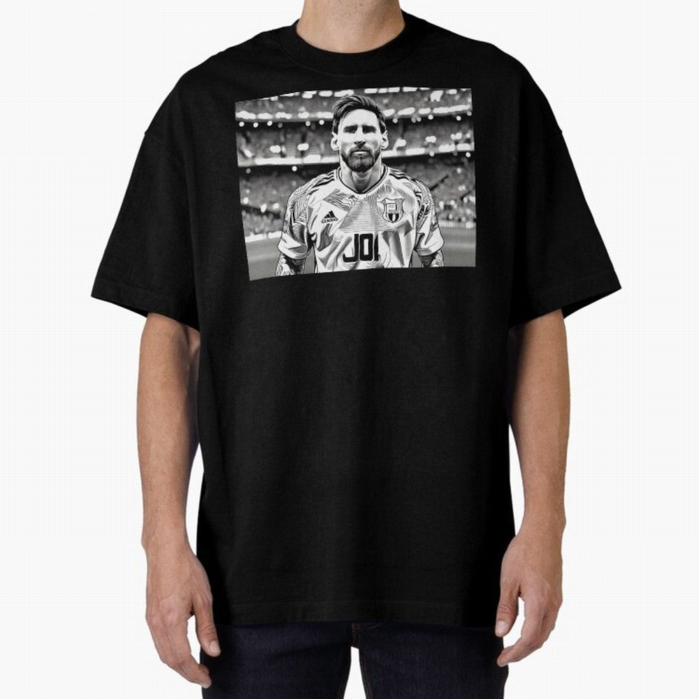 Messi Pop Art Portrait Oversized T-Shirt Stand with the FIFA World Cup 2026 Journey through Messi Highlights, Portugal Pride, Goal Celebration Energy, Supporter Heritage, Football Icons and Worldwide Tournament Joy; Ideal for Fans Who Follow Messi,