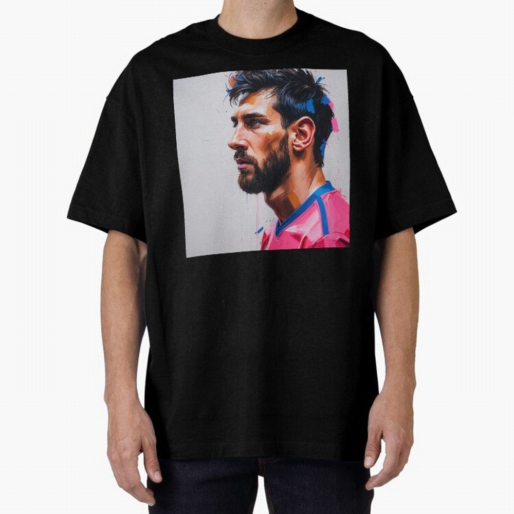 Vibrant Artistic Portrait of Lionel Messi (GOAT) - Digital painting (Version 5) Classic T-Shirt Represent the Passion of Match Day Hype around FIFA World Cup 2026, Haaland and Mbappe, Argentina, France and Brazil, Soccer Culture, Superstar Moments,