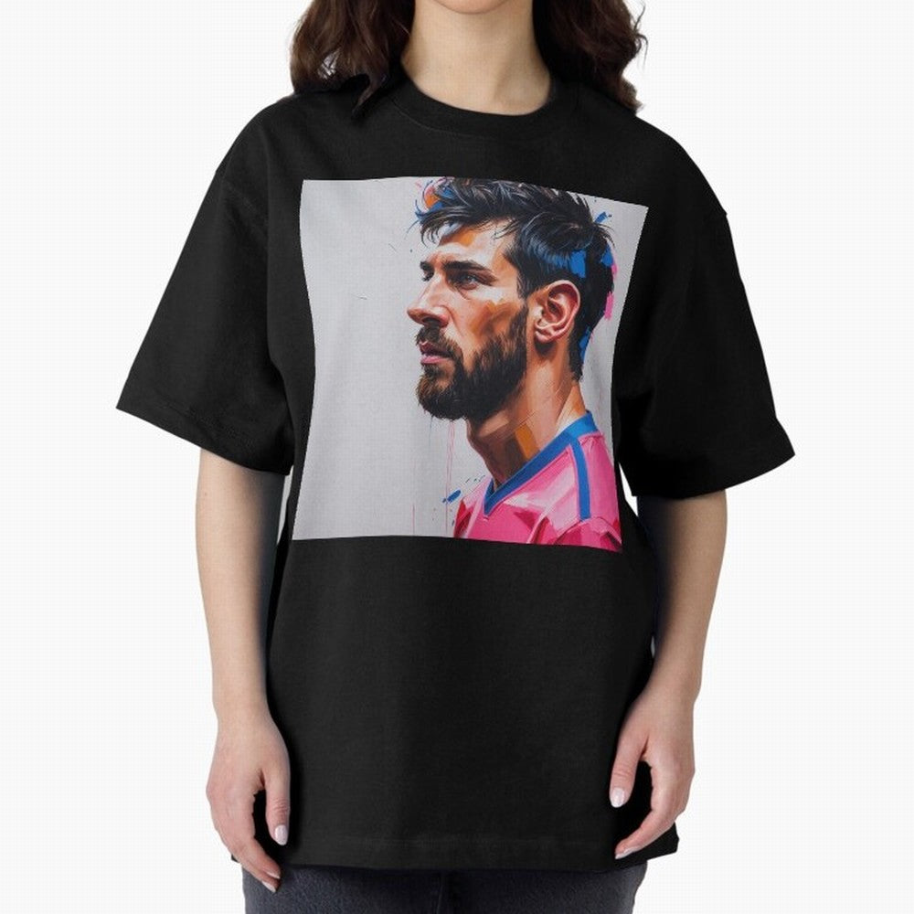 Vibrant Artistic Portrait of Lionel Messi (GOAT) - Digital painting (Version 5) Classic T-Shirt Represent the Passion of Match Day Hype around FIFA World Cup 2026, Haaland and Mbappe, Argentina, France and Brazil, Soccer Culture, Superstar Moments,
