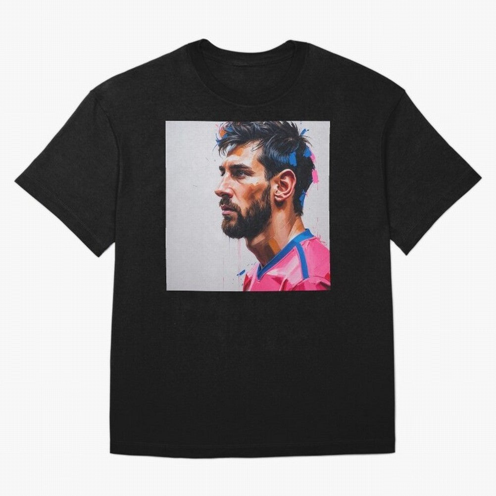 Vibrant Artistic Portrait of Lionel Messi (GOAT) - Digital painting (Version 5) Classic T-Shirt Represent the Passion of Match Day Hype around FIFA World Cup 2026, Haaland and Mbappe, Argentina, France and Brazil, Soccer Culture, Superstar Moments,