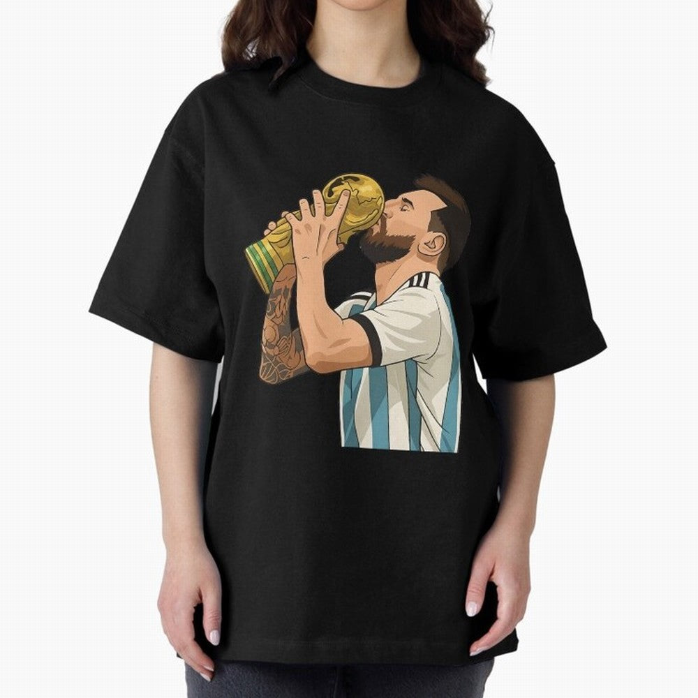 Messi Cup Oversized T-Shirt Keep the Legacy of FIFA World Cup 2026 Group Stage Made for Mbappe, Argentina Energy, Worldwide Fan Energy, Dramatic Goals, Stadium Lights and Championship Celebrations; Built for Supporters Chasing Trophy Dreams, Final