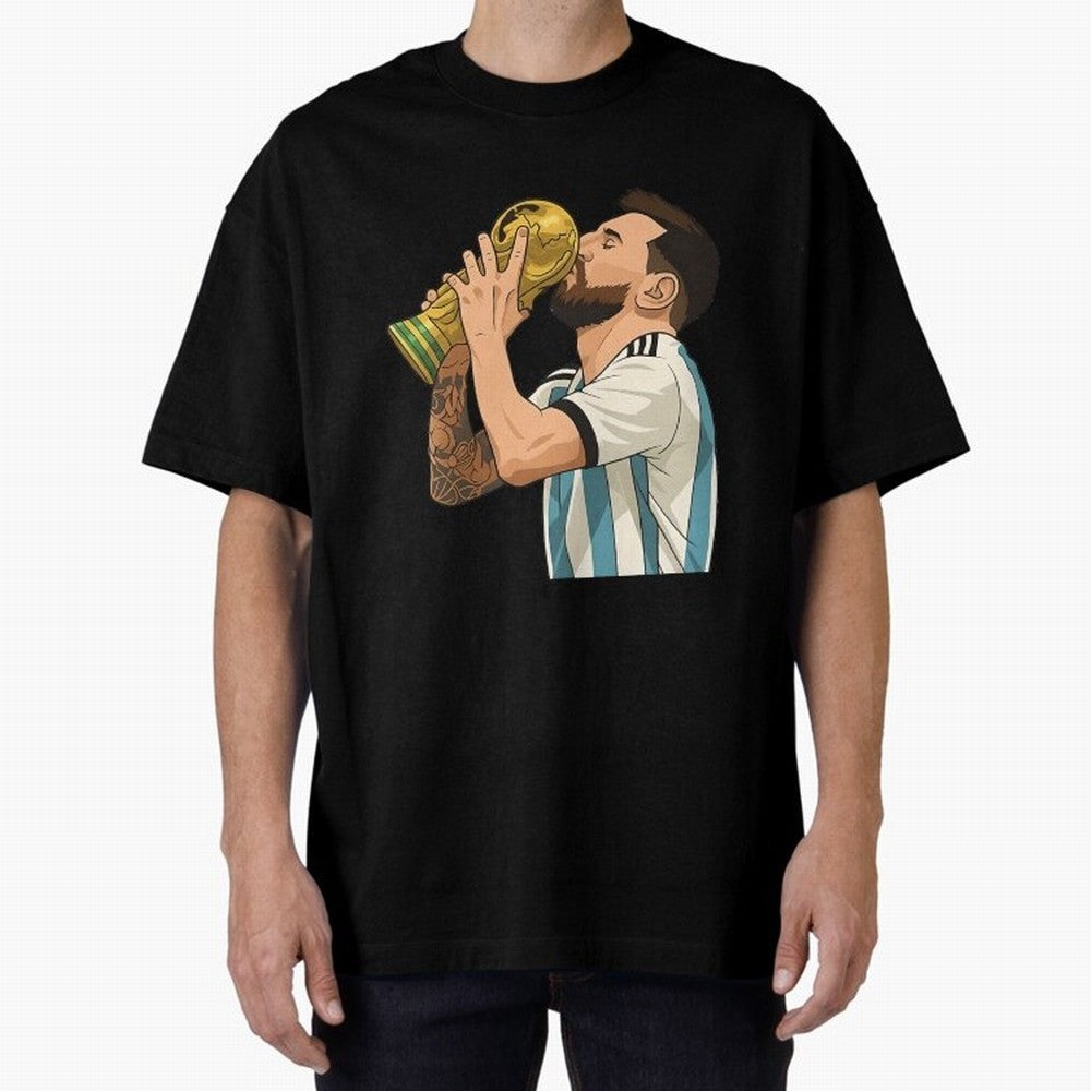 Messi Cup Oversized T-Shirt Keep the Legacy of FIFA World Cup 2026 Group Stage Made for Mbappe, Argentina Energy, Worldwide Fan Energy, Dramatic Goals, Stadium Lights and Championship Celebrations; Built for Supporters Chasing Trophy Dreams, Final