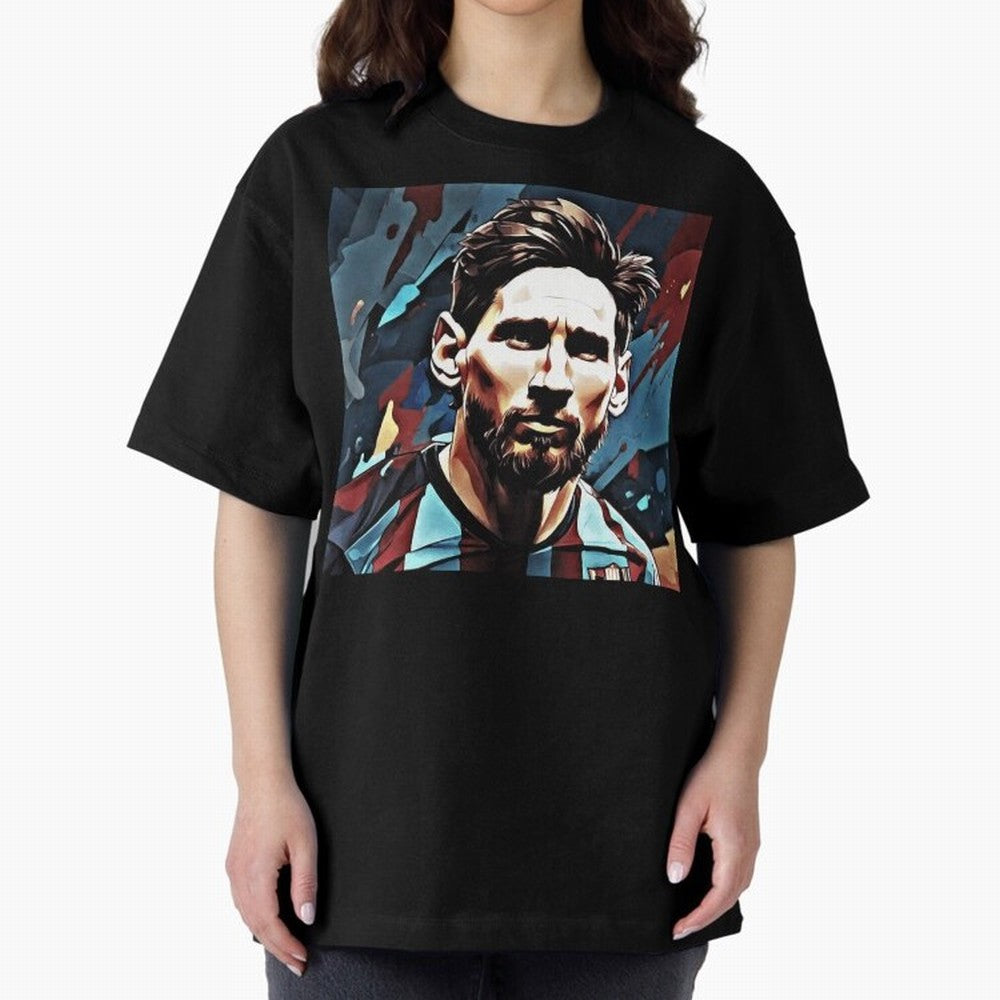 Messi The GOAT Oversized T-Shirt Celebrate Fan Culture around Global Football Passion for FIFA World Cup 2026, Centered on Messi, Argentina and Brazil, Global Supporter Spirit, Legendary Goals, National Colors and Tournament Celebration; Great for