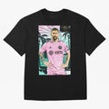 Messi Pop Art Portrait Oversized T-Shirt Discover Match Day Hype around FIFA World Cup 2026, Cristiano Ronaldo, Haaland and CR7, England, France and Netherlands, Classic Soccer Heritage, Championship Pressure, Fan Loyalty and International Pride;