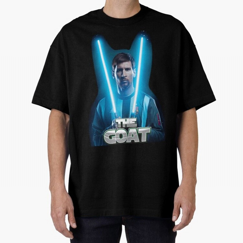 Messi Pop Art Portrait Oversized T-Shirt Experience the FIFA World Cup 2026 Group Stage Journey through Haaland and Mbappe Highlights, Argentina, France and Brazil Pride, Worldwide Fan Energy, Dramatic Goals, Stadium Lights and Championship