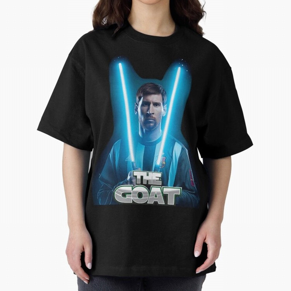 Messi Pop Art Portrait Oversized T-Shirt Experience the FIFA World Cup 2026 Group Stage Journey through Haaland and Mbappe Highlights, Argentina, France and Brazil Pride, Worldwide Fan Energy, Dramatic Goals, Stadium Lights and Championship
