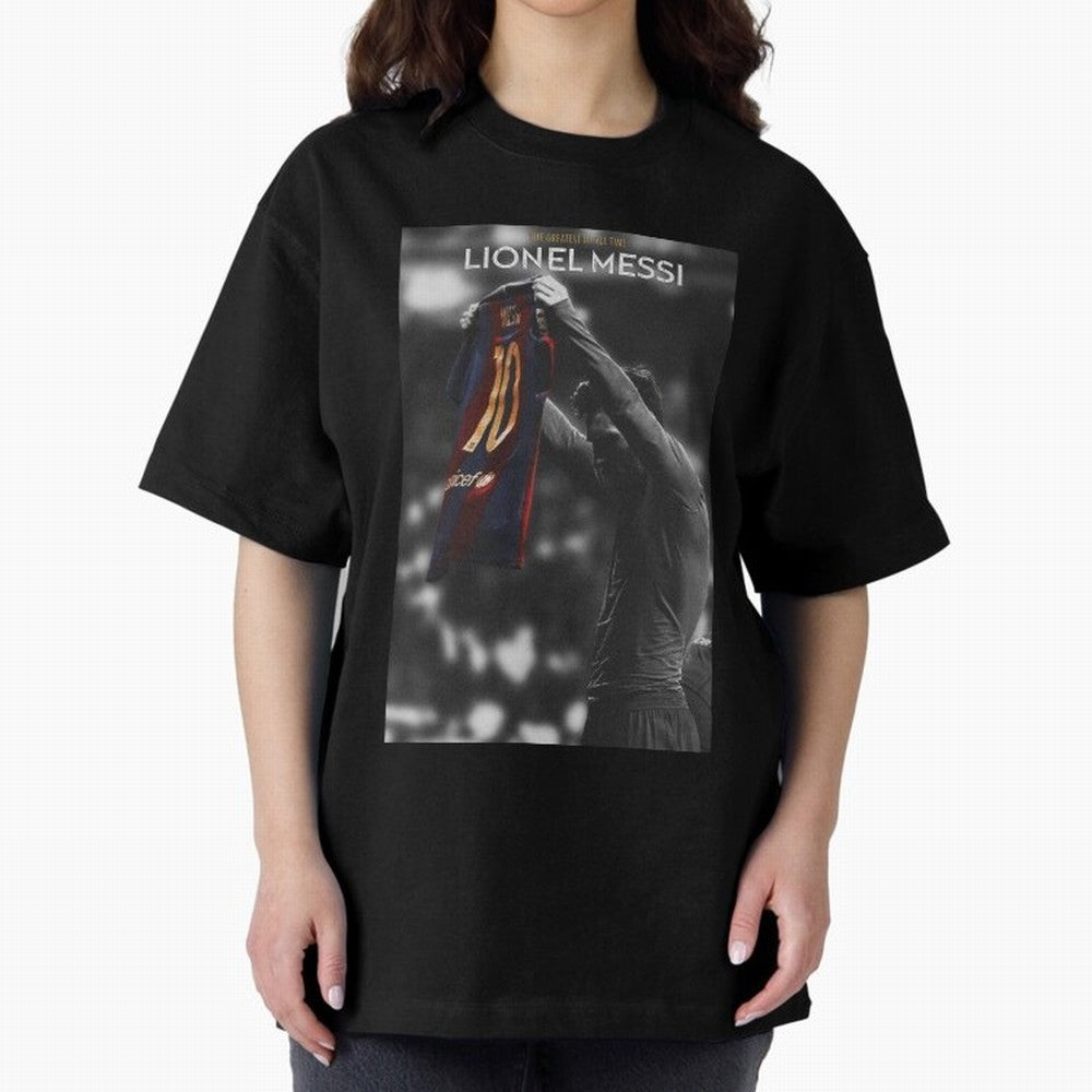 Lionel Messi GOAT Boxy T-Shirt Fuel the Hype around Global Football Passion for FIFA World Cup 2026 USA Canada Mexico, Filled with Haaland and Mbappe, Brazil, Portugal and Argentina, Sports Nostalgia, International Competition, Famous Players and