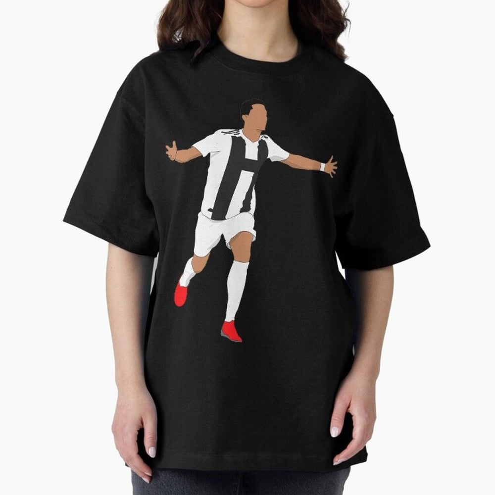 Ronaldo Oversized T-Shirt Honor Football Greatness during FIFA World Cup 2026 for Fans of Messi, Neymar and Mbappe and Argentina, France and Brazil, Bringing Vintage Soccer Flavor, Modern Football Stars, National Flags and Final Night Emotion;