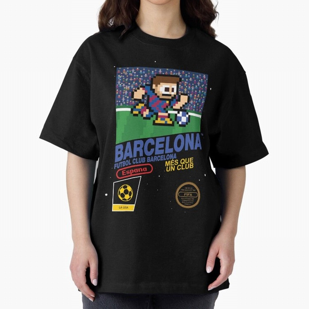 FC Barcelona (8-bit Football / Soccer Videogame Cart) Essential T-Shirt Enjoy Global Football Passion for FIFA World Cup 2026 USA Canada Mexico, Capturing Messi and Cristiano Ronaldo, Argentina, Soccer Culture, Superstar Moments, National Team