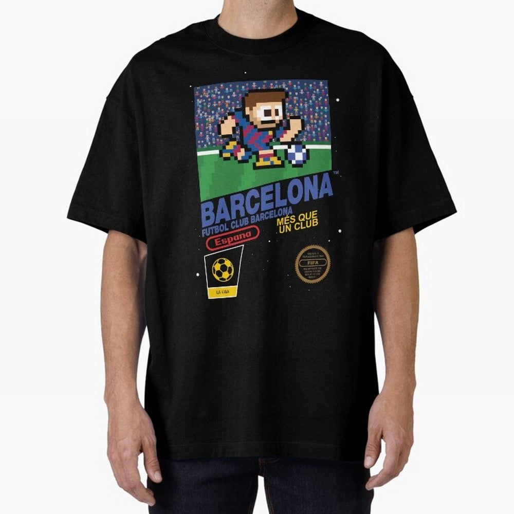 FC Barcelona (8-bit Football / Soccer Videogame Cart) Essential T-Shirt Enjoy Global Football Passion for FIFA World Cup 2026 USA Canada Mexico, Capturing Messi and Cristiano Ronaldo, Argentina, Soccer Culture, Superstar Moments, National Team