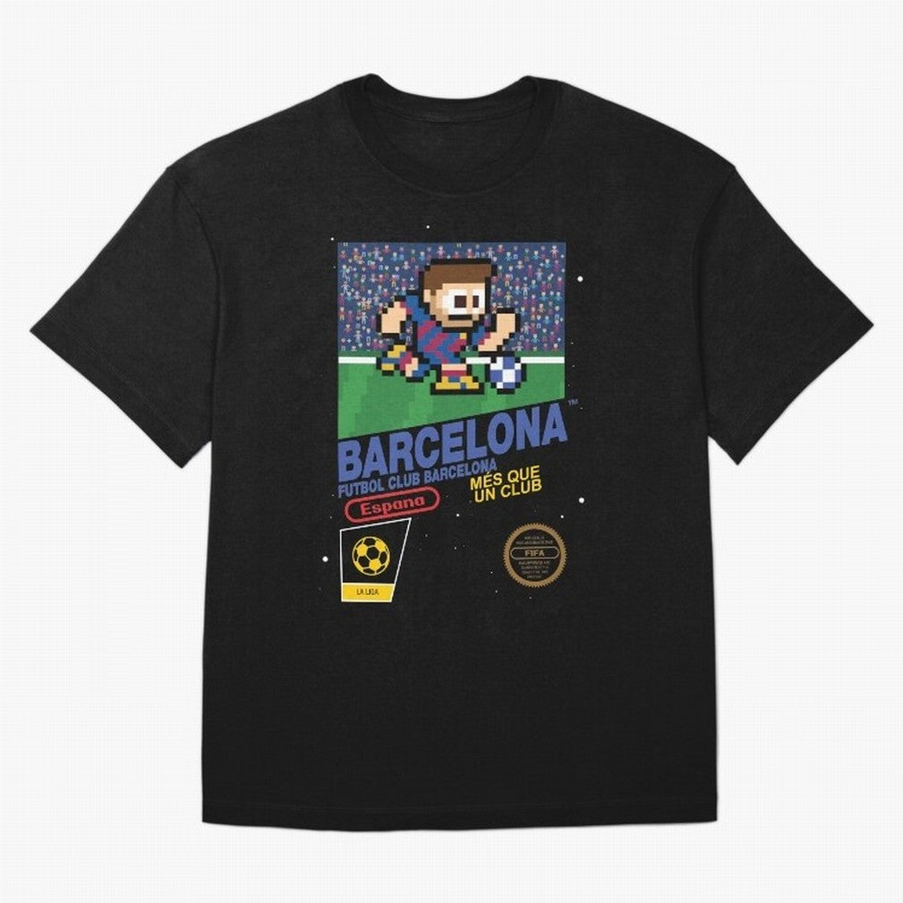 FC Barcelona (8-bit Football / Soccer Videogame Cart) Essential T-Shirt Enjoy Global Football Passion for FIFA World Cup 2026 USA Canada Mexico, Capturing Messi and Cristiano Ronaldo, Argentina, Soccer Culture, Superstar Moments, National Team