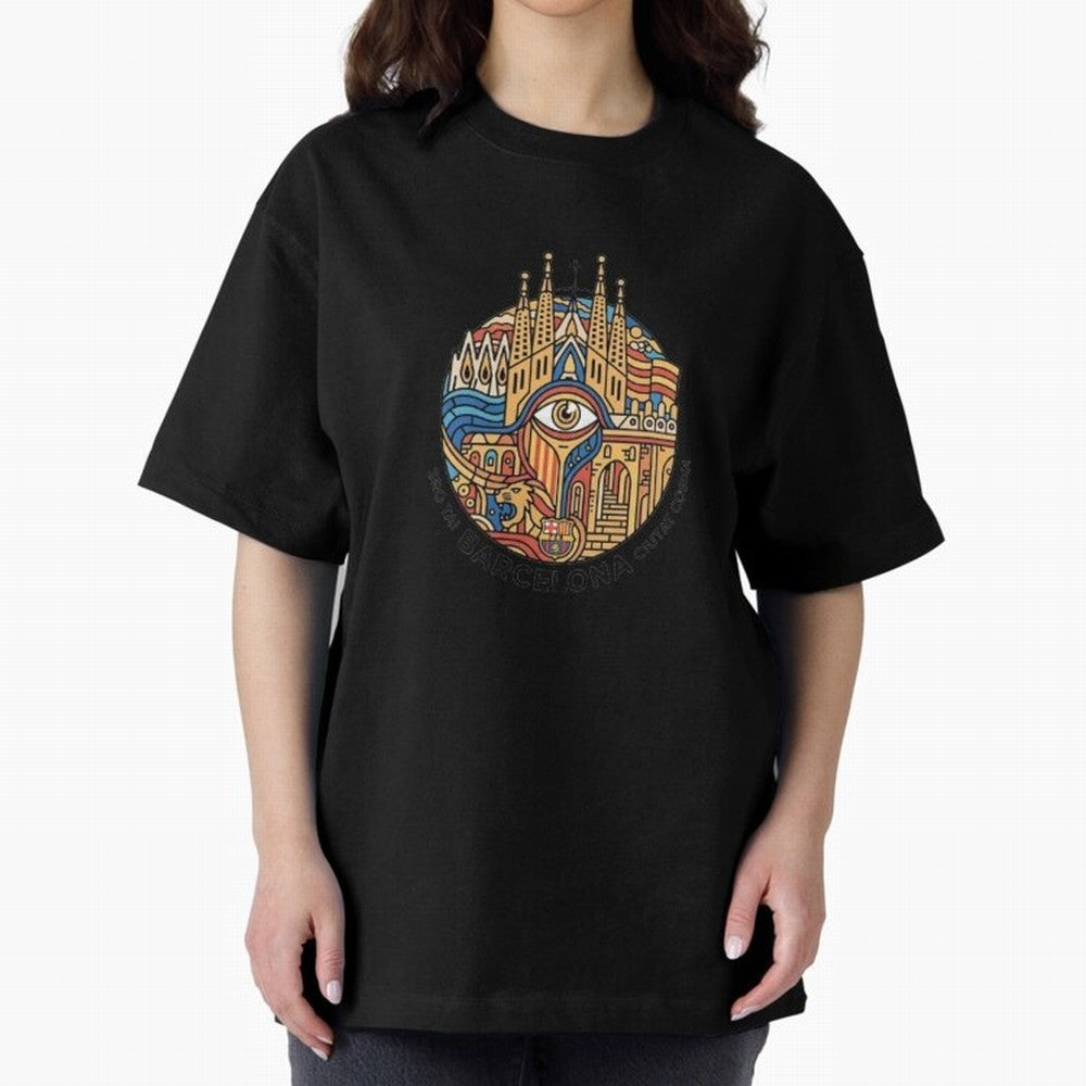 BARCELONA Oversized T-Shirt Treasure the FIFA World Cup 2026 Group Stage Journey through Mbappe Highlights, Netherlands Pride, Stadium Memories, Football Loyalty, International Chants and Championship Tradition; Great for Supporters Who Love