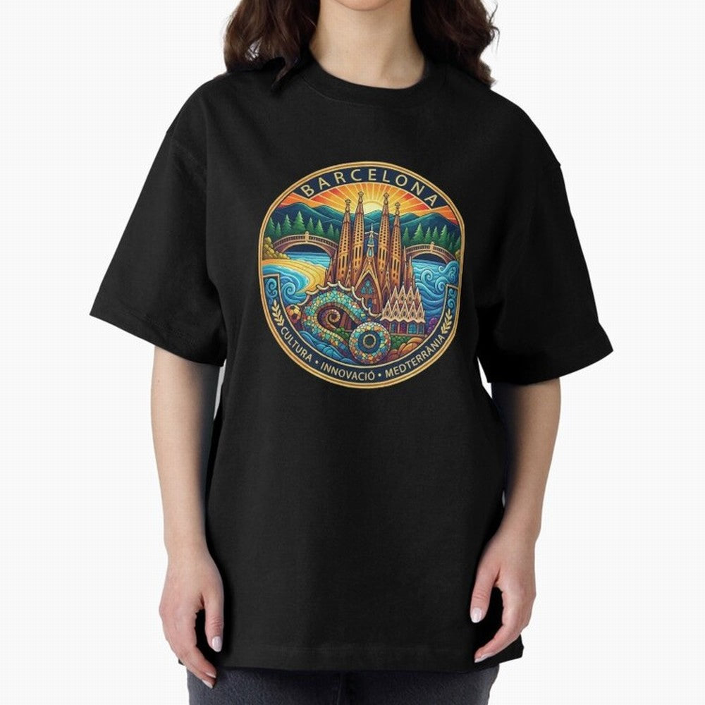 BARCELONA Oversized T-Shirt Fuel Your Fan Pride for Match Day Hype around FIFA World Cup 2026 USA Canada Mexico, Messi, Brazil, Football Passion, Legendary Performances, Festival Vibes and Supporter Community; Perfect for People Who Love Argentina,