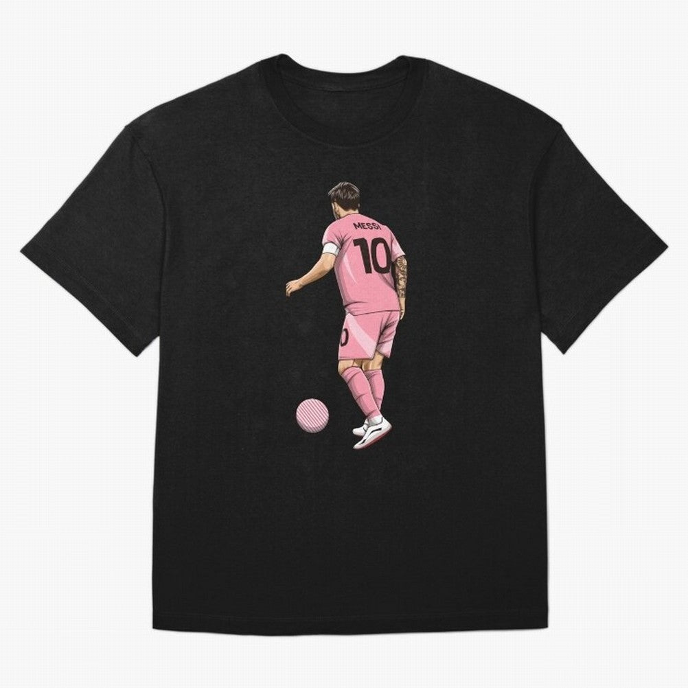 Lionel Messi Oversized T-Shirt Celebrate Soccer Greatness during FIFA World Cup 2026 USA Canada Mexico Connected to Cristiano Ronaldo, Haaland and CR7, Argentina and Brazil Energy, Worldwide Fan Energy, Dramatic Goals, Stadium Lights and