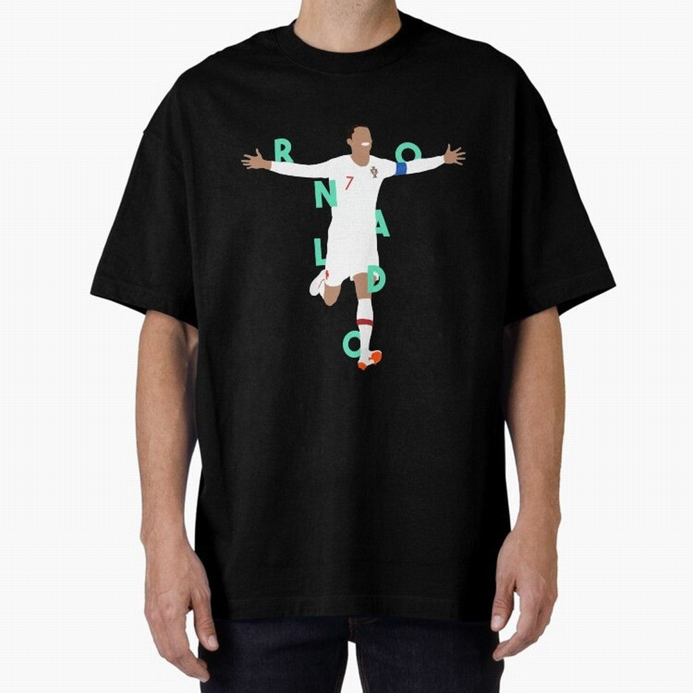 Ronaldo (Mint Green) Oversized T-Shirt Show Your Tournament Heart for FIFA World Cup 2026 USA Canada Mexico for Fans of Messi and Spain, Bringing Football Passion, Legendary Performances, Festival Vibes and Supporter Community; Ideal for Passionate