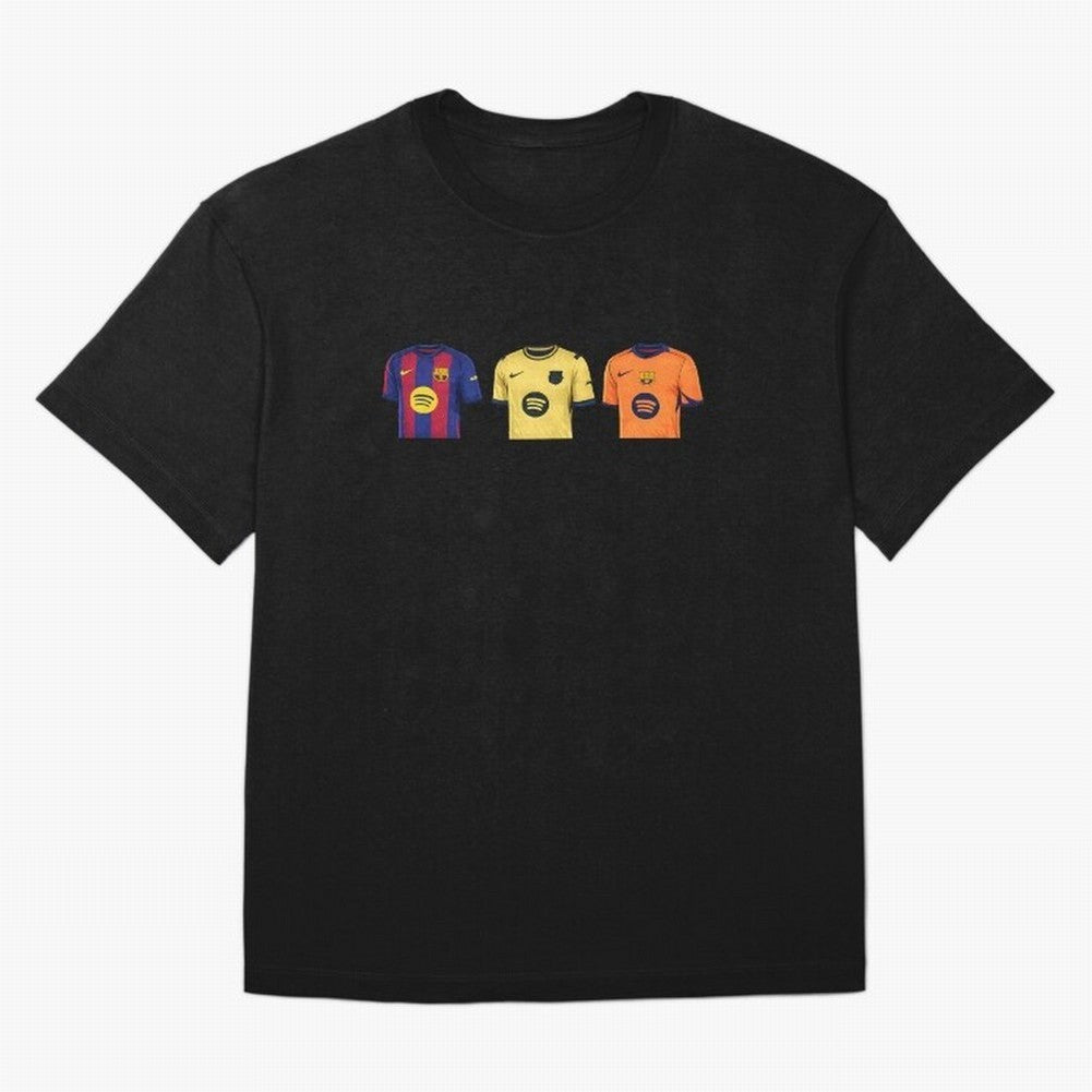 Barca 2526 Jersey Trio Classic T-Shirt Unlock FIFA World Cup 2026 with Messi, CR7 and Mbappe, Netherlands Energy, Championship Spirit, Famous Goals, Roaring Crowds and International Football Unity; Perfect for Supporters Who Want Bold Football