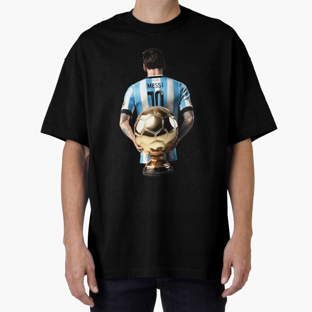 Soccer football lionel messi Barcellona Argentina illustration Oversized T-Shirt Show Your Tournament Heart for FIFA World Cup 2026 USA Canada Mexico Spirit, Capturing Argentina, CR7 and Messi, Champion Mindset, Group Stage Buzz, Knockout Tension