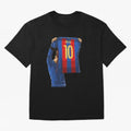 Lionel Messi Oversized T-Shirt Honor Football Greatness during FIFA World Cup 2026 for Fans of Messi, Neymar and Mbappe and Argentina, France and Brazil, Bringing Vintage Soccer Flavor, Modern Football Stars, National Flags and Final Night Emotion;