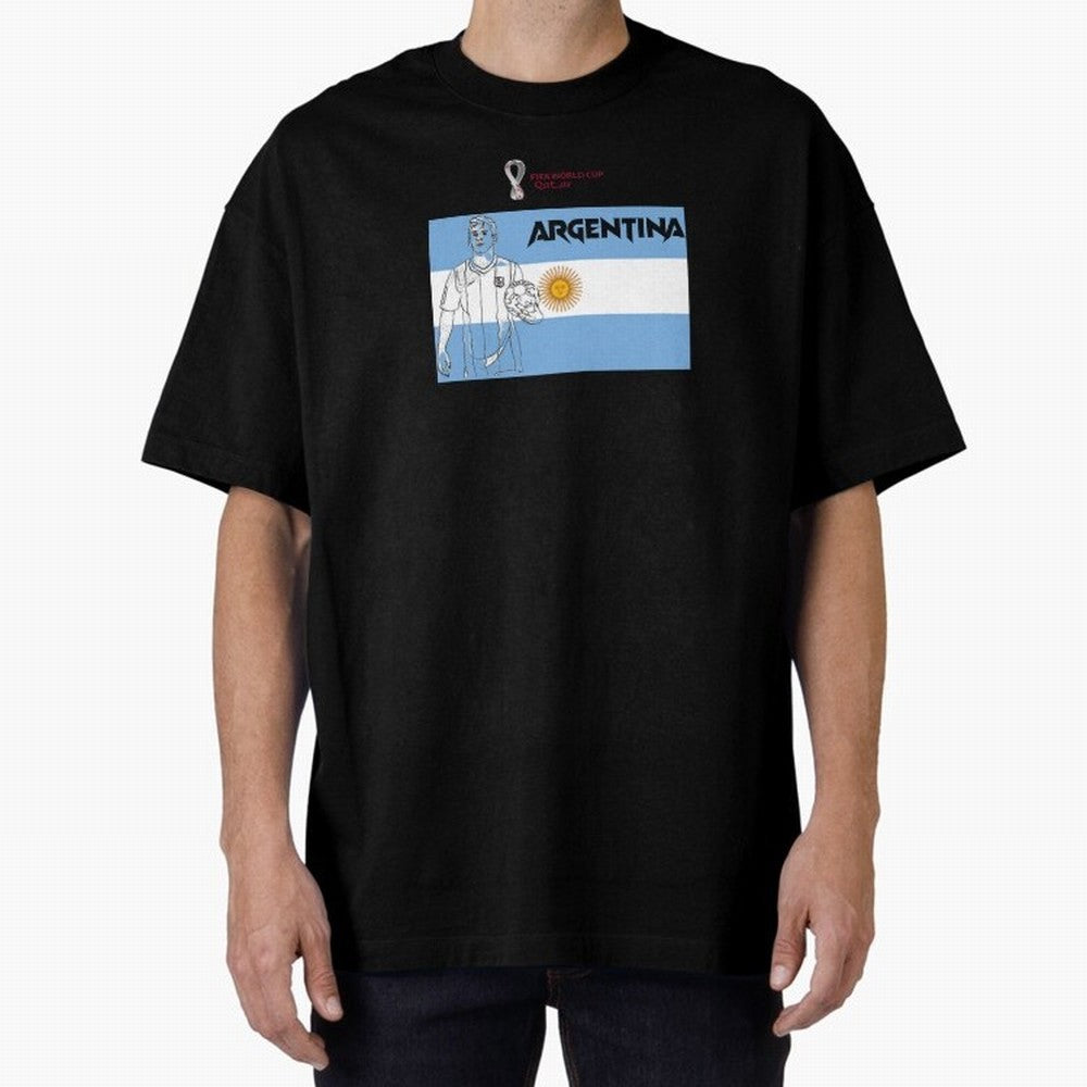 Argentina - FIFA World Cup - Qatar 2022 Oversized T-Shirt Relive the FIFA World Cup 2026 Group Stage Journey through Mbappe and Neymar Highlights, France and Portugal Pride, Fan Favorite Moments, National Team Passion, Big Match Drama and Soccer