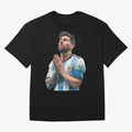 Argentina Messi Football Oversized T-Shirt Stand with FIFA World Cup 2026 Group Stage Spirit, Centered on France, Mbappe, Vintage Soccer Flavor, Modern Football Stars, National Flags and Final Night Emotion; Created for Match Day Parties, Soccer