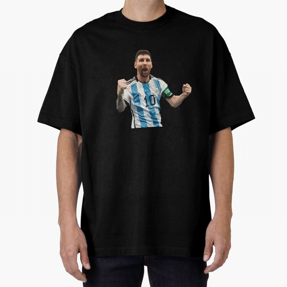 Messi World Champion #2 Oversized T-Shirt Bring Home FIFA World Cup 2026 Group Stage Centered on Neymar, Argentina Energy, Supporter Pride, Iconic Celebrations, Legendary Names and Global Match Day Energy; Made for Die Hard Supporters, Soccer