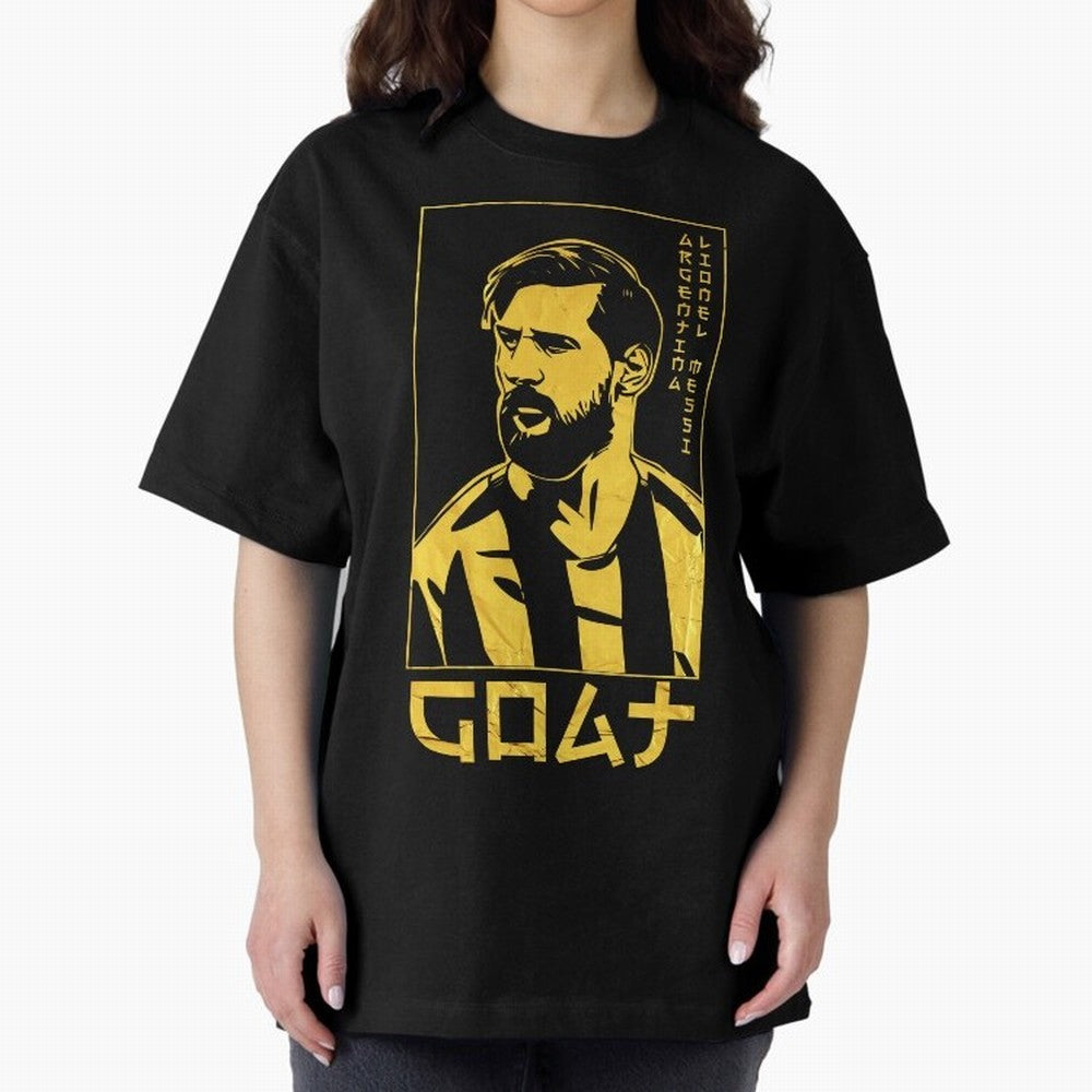 Lionel Messi Golden Style Portrait art illustration Classic T-Shirt Show Passion for the Stars of FIFA World Cup 2026 Inspired by Messi, Brazil, Portugal and Argentina Energy, Soccer Culture, Superstar Moments, National Team Dreams and Competitive